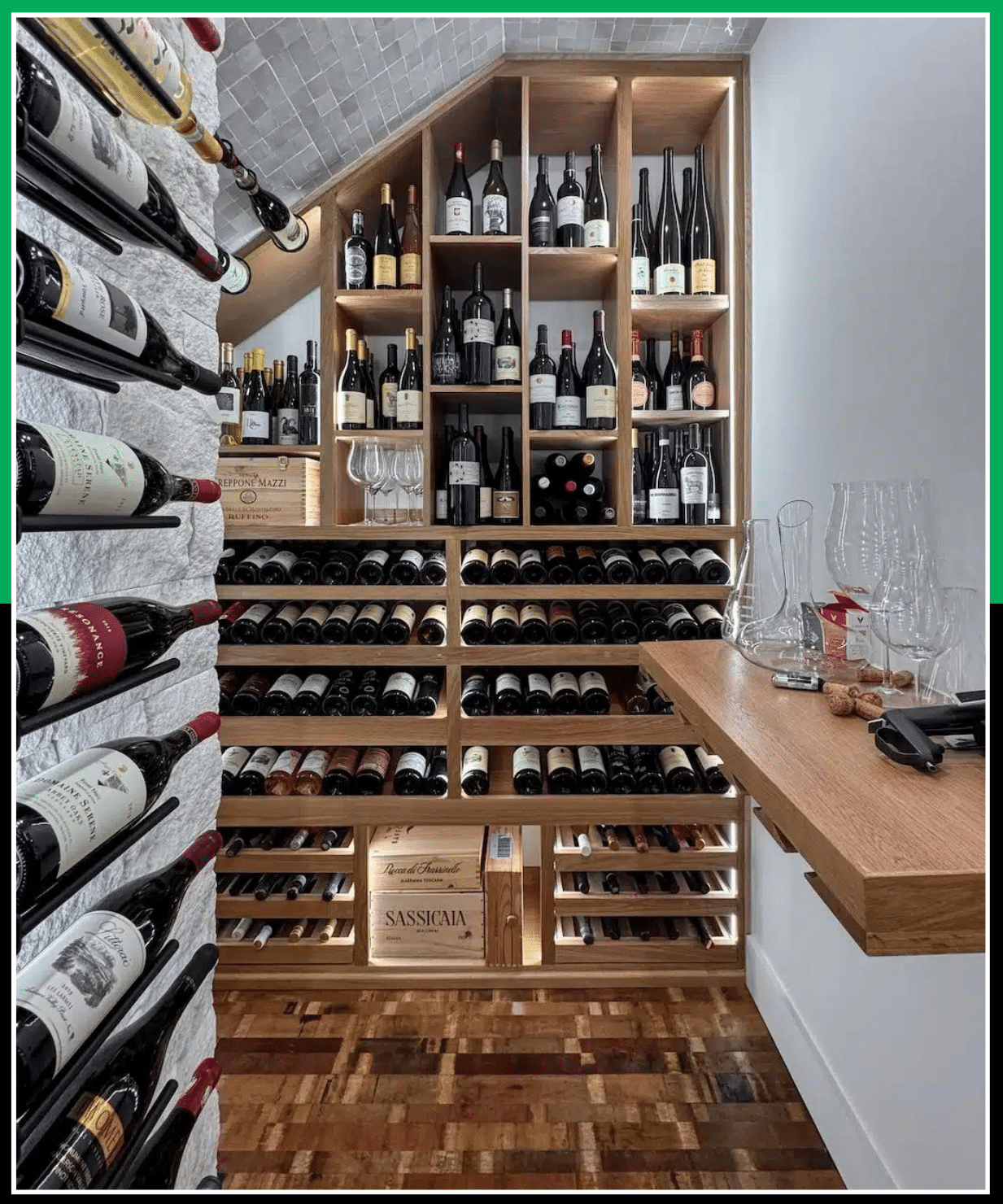 contemporary wine cellars in a residential space in Ansley Park, Atlanta