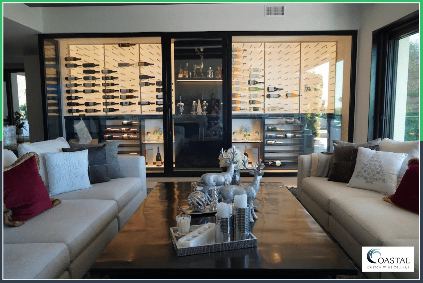 atlanta modern wine wall in a living room